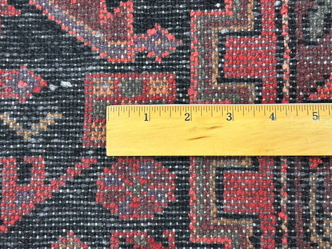 Hand Knotted Wool Persian Zanjan Tribal Oriental Rug 4'11" x 8'8" Navy Red - 7