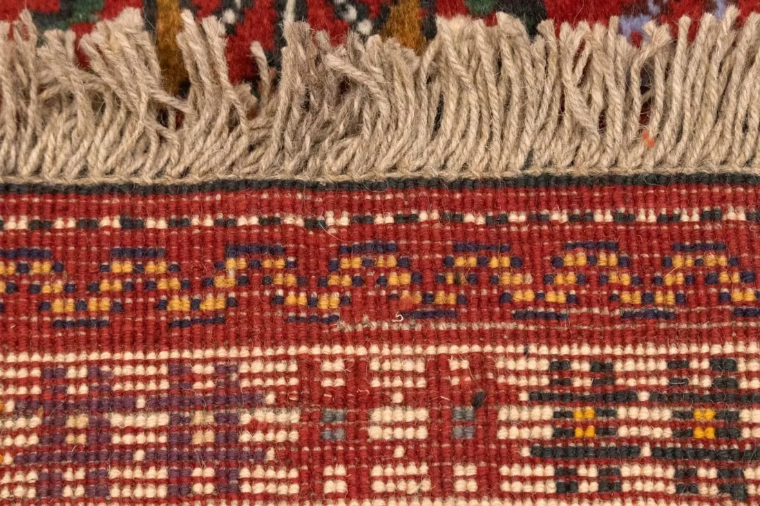 Red Tribal 3'4X4'7 Shiraz Persian Rug - 17