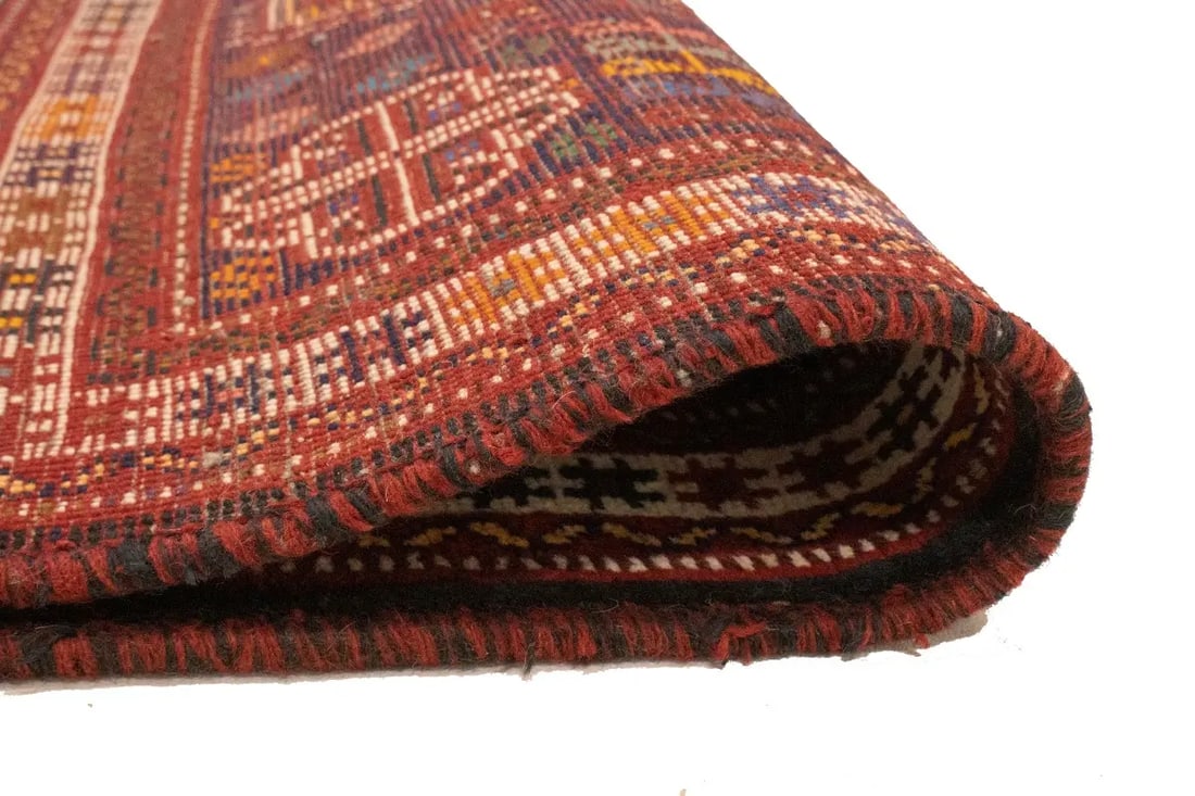 Red Tribal 3'4X4'7 Shiraz Persian Rug - 18