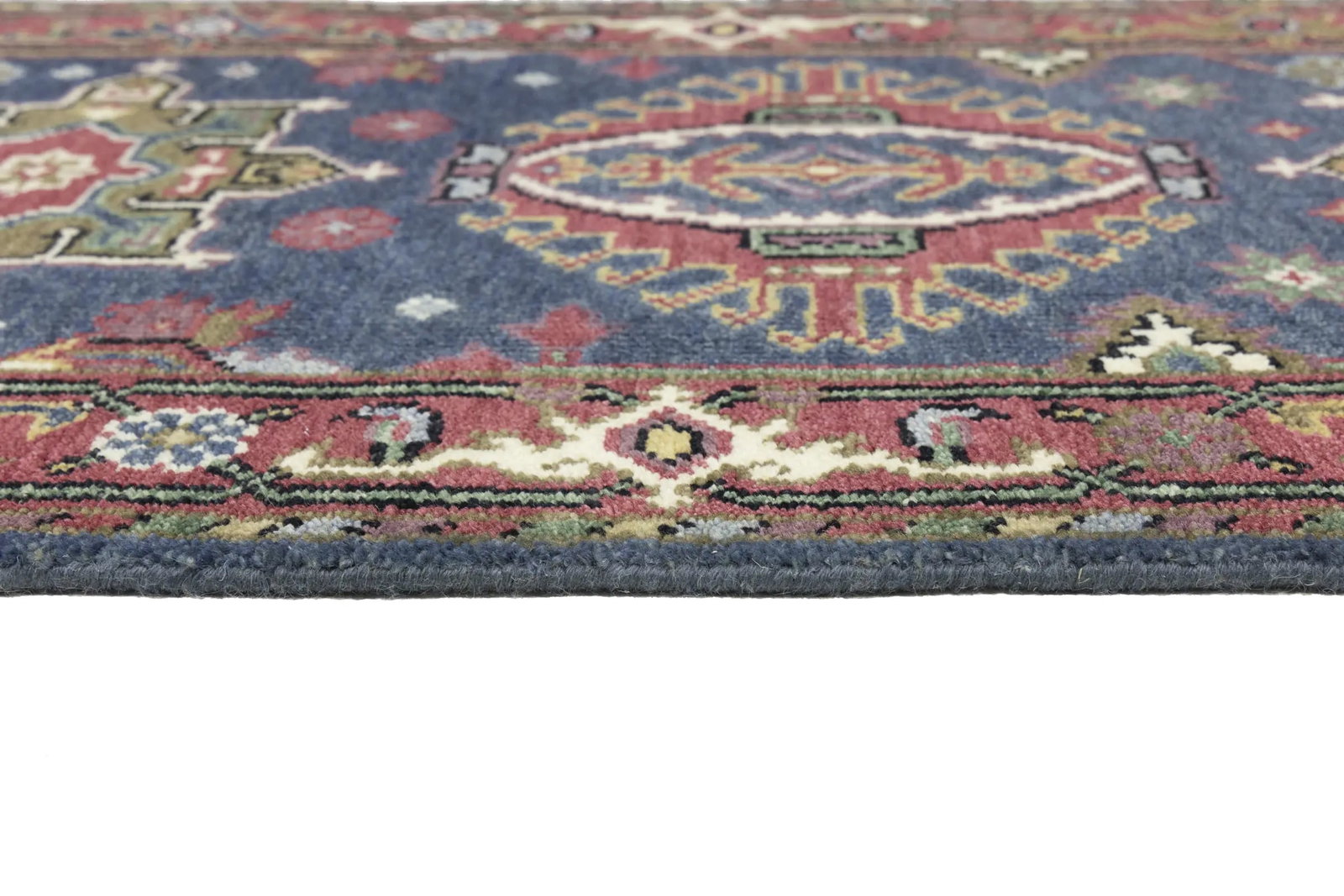 Gray Geometric 3X8 Indo-Karajeh Oriental Runner Rug - 14
