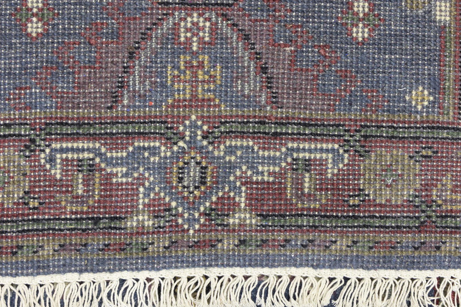 Gray Geometric 3X8 Indo-Karajeh Oriental Runner Rug - 16
