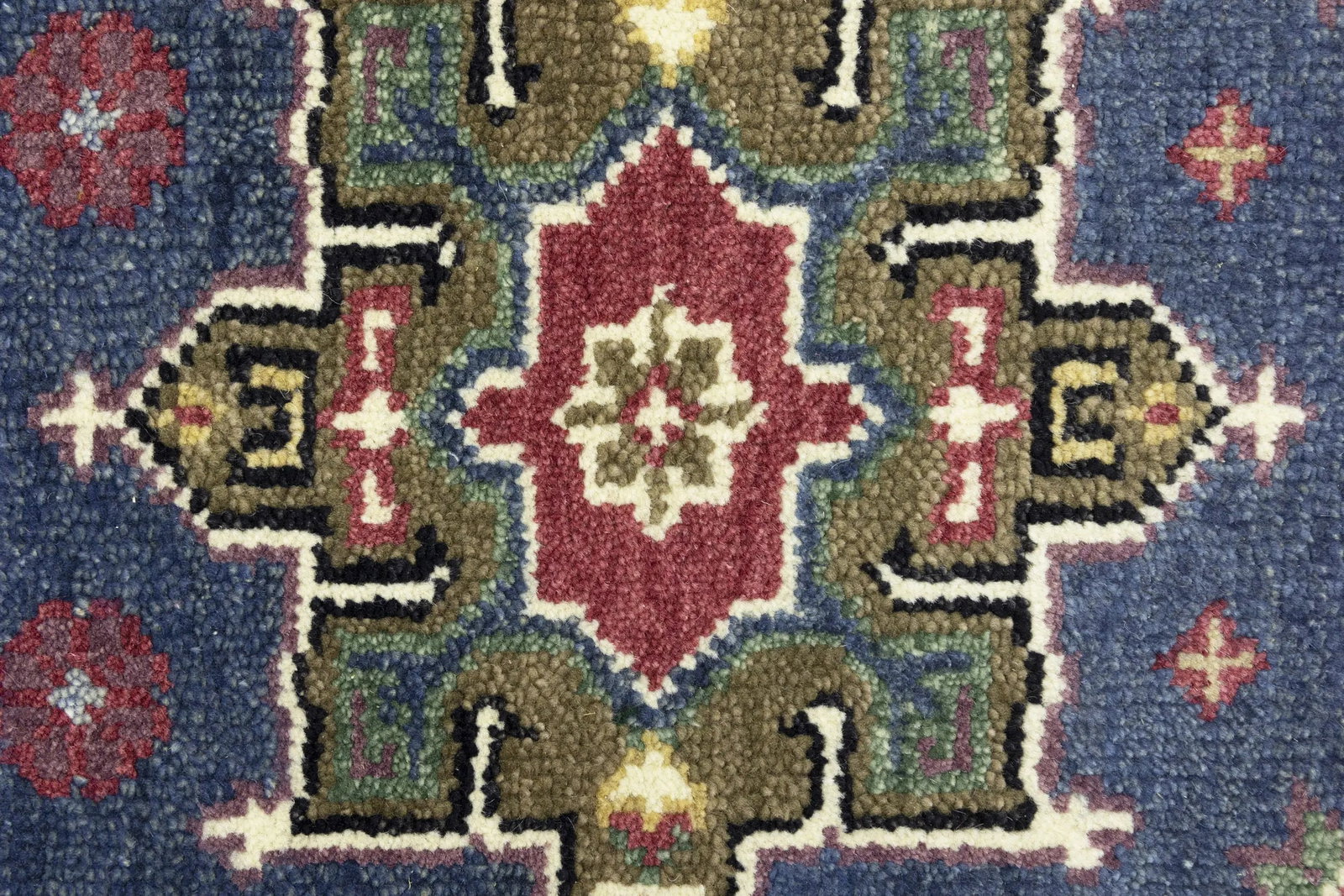 Gray Geometric 3X8 Indo-Karajeh Oriental Runner Rug - 9
