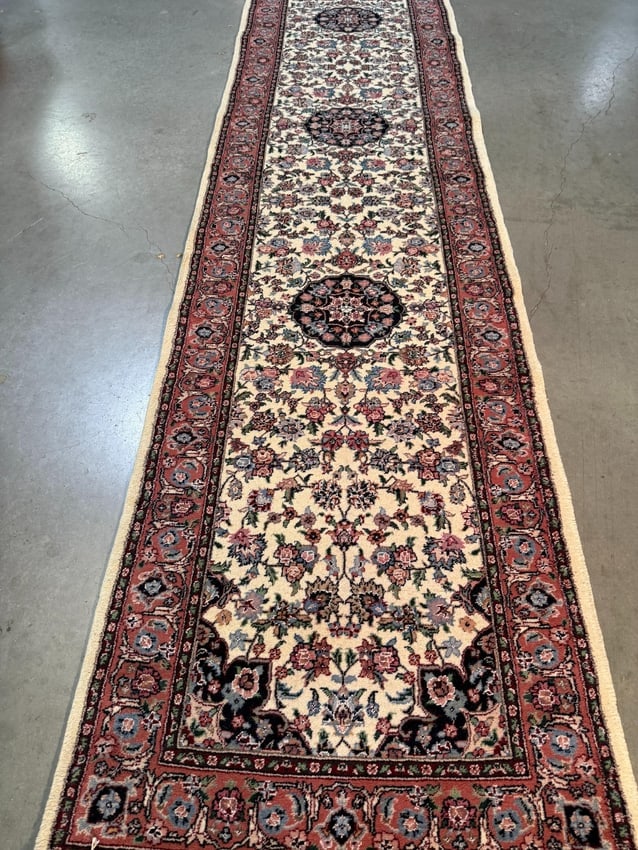 Fine Silk&Wool Tabriz Runner 2.6x12' - 2