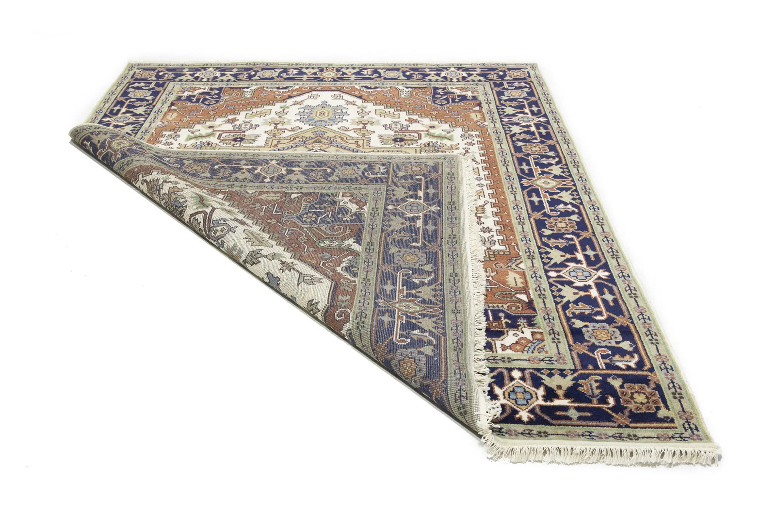 Cream Geometric 8X10 Heriz Serapi Oriental Rug - 20
