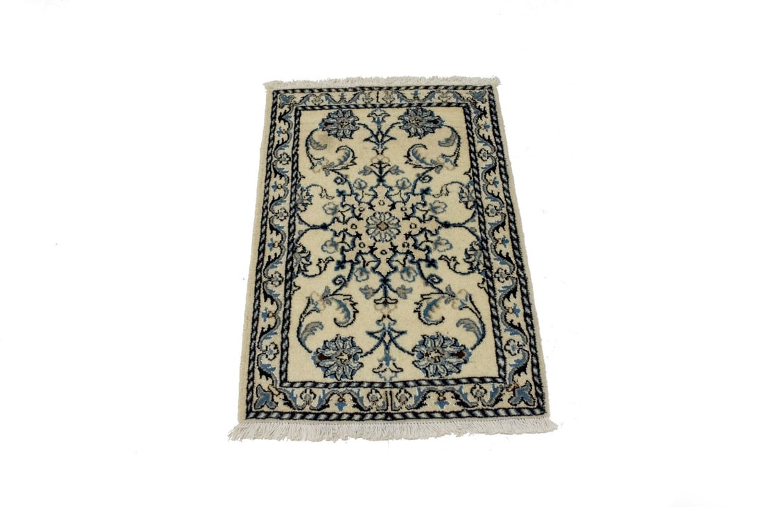 Cream Traditional 2X3 Nain Kashmar Persian Rug - 12