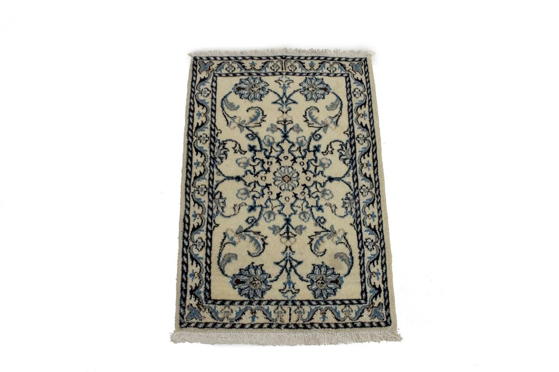 Cream Traditional 2X3 Nain Kashmar Persian Rug - 2