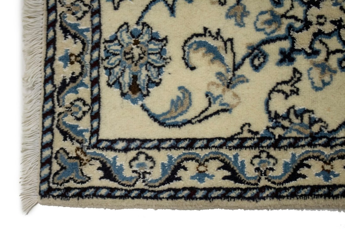 Cream Traditional 2X3 Nain Kashmar Persian Rug - 5