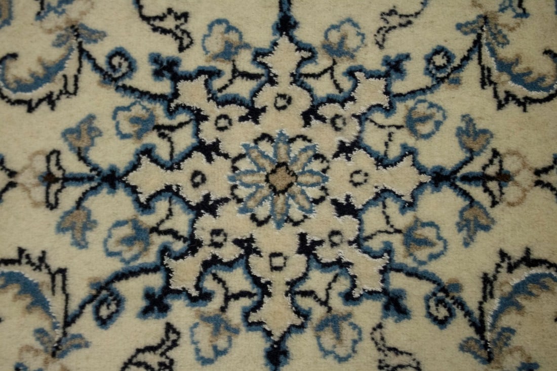 Cream Traditional 2X3 Nain Kashmar Persian Rug - 6