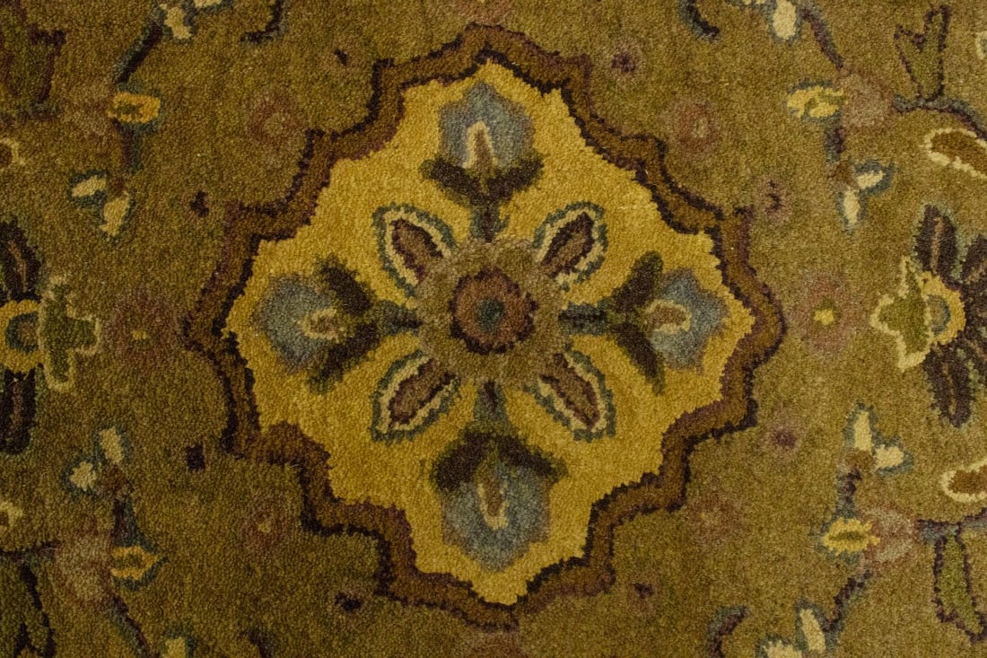 Dark Brown Floral Modern 10X13 Oriental Hand-Tufted Rug - 9