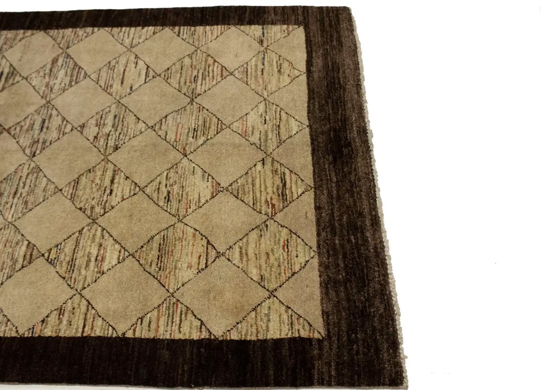 Beige Tribal 4X6 Gabbeh Chobi Peshawar Persian Rug - 10