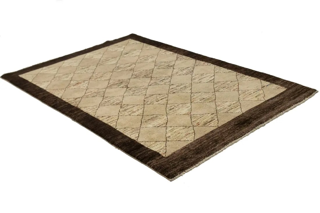 Beige Tribal 4X6 Gabbeh Chobi Peshawar Persian Rug - 12