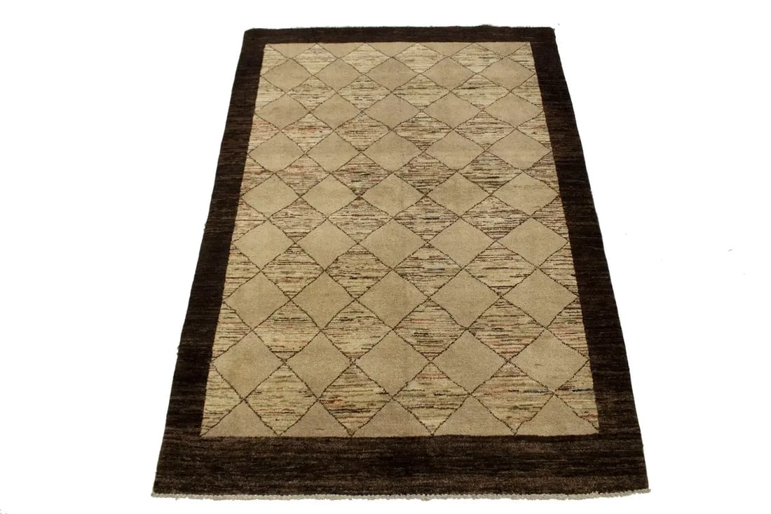 Beige Tribal 4X6 Gabbeh Chobi Peshawar Persian Rug - 13