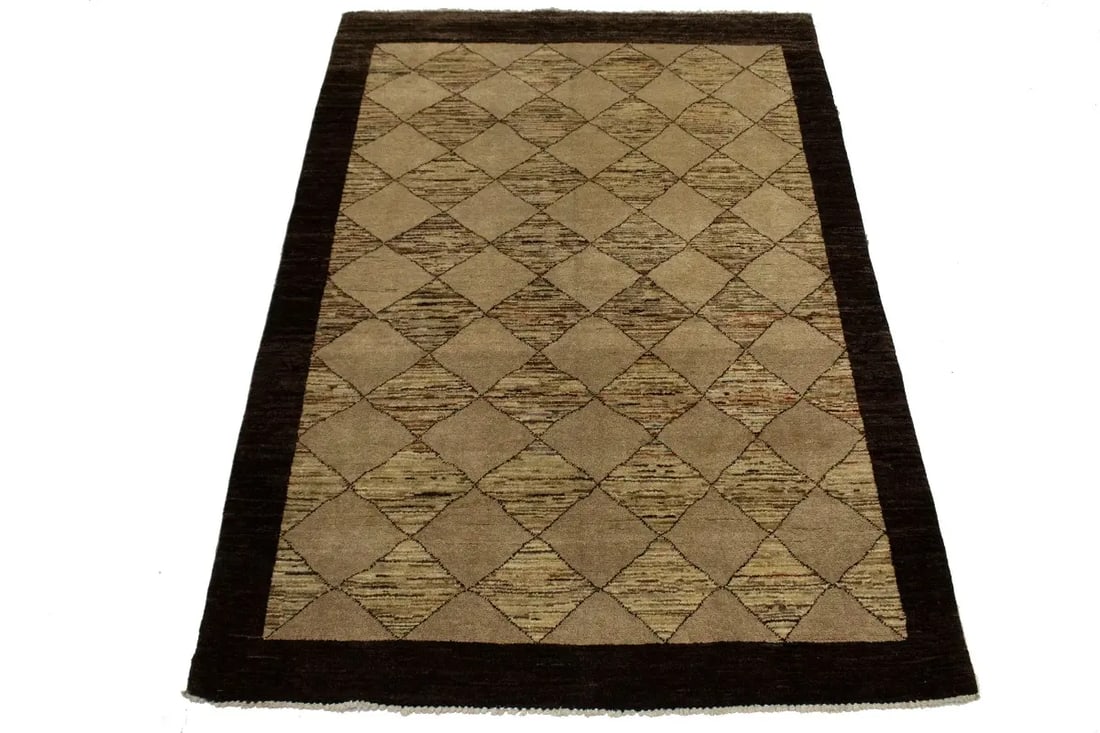 Beige Tribal 4X6 Gabbeh Chobi Peshawar Persian Rug - 3