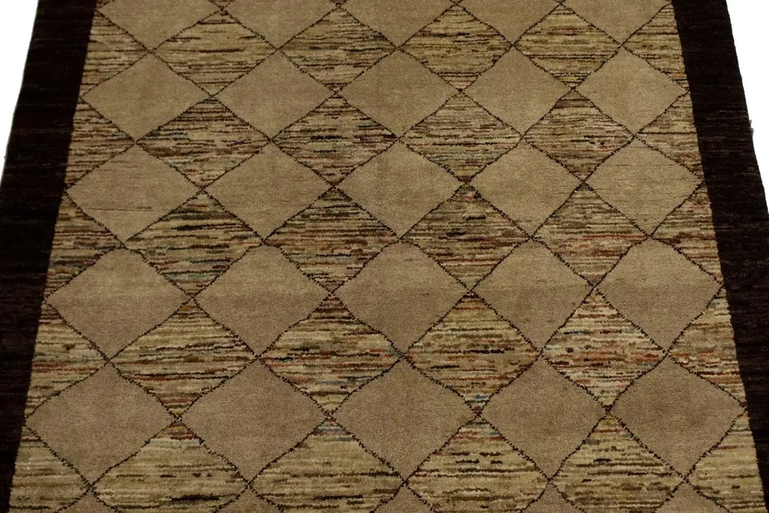 Beige Tribal 4X6 Gabbeh Chobi Peshawar Persian Rug - 4
