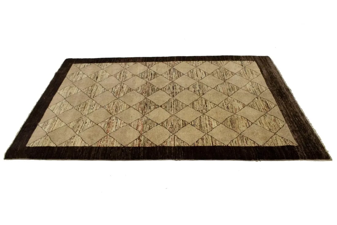 Beige Tribal 4X6 Gabbeh Chobi Peshawar Persian Rug - 5