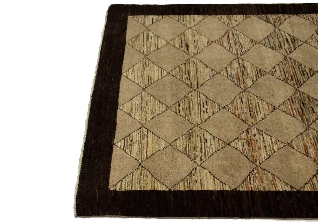 Beige Tribal 4X6 Gabbeh Chobi Peshawar Persian Rug - 9