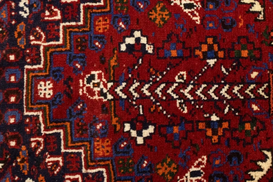 Red Tribal 3'4X5 Shiraz Persian Rug - 12