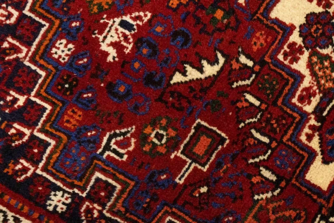 Red Tribal 3'4X5 Shiraz Persian Rug - 13