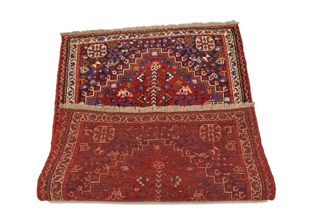 Red Tribal 3'4X5 Shiraz Persian Rug - 16
