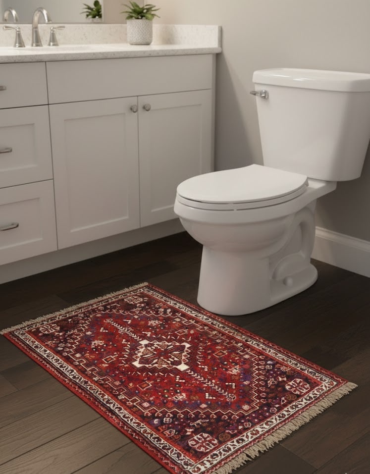 Red Tribal 3'4X5 Shiraz Persian Rug - 2