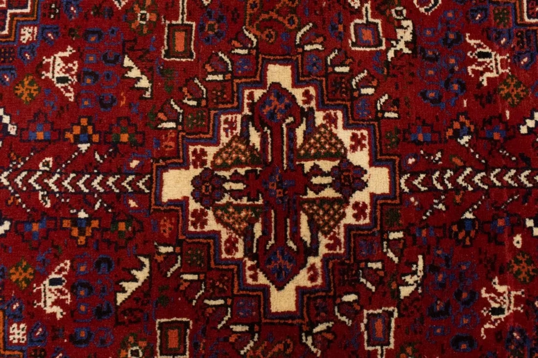 Red Tribal 3'4X5 Shiraz Persian Rug - 7