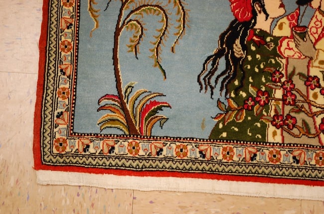 Persian KASHAN RUG 2'1" x 3' - 2