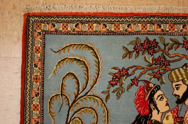 Persian KASHAN RUG 2'1" x 3' - 3