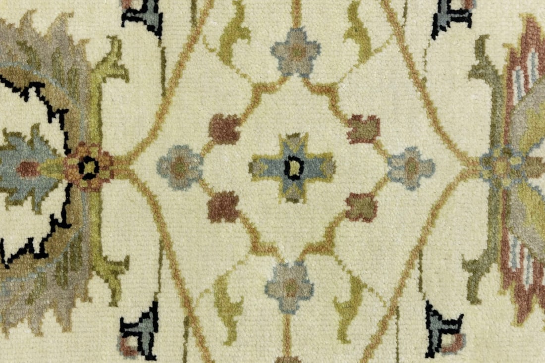 Cream Floral Osh Chobi 2'5X12 Peshawar Oriental Runner Rug - 10