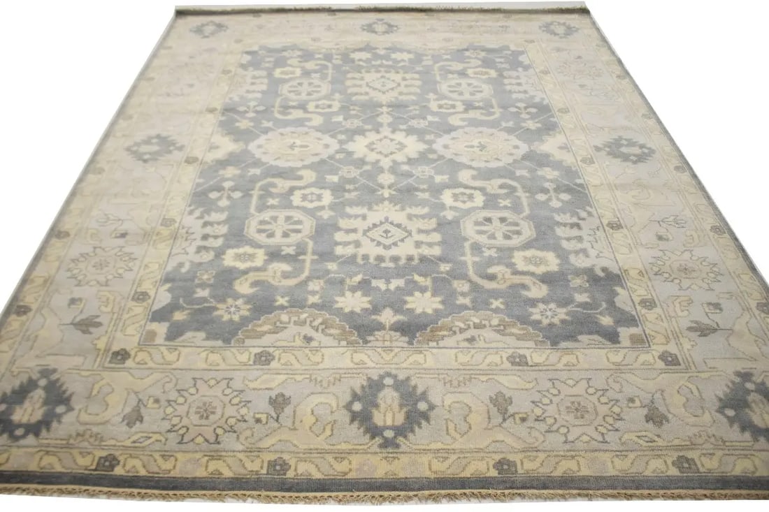 Gray Floral 8X10 Oushak Chobi Oriental Rug - 14