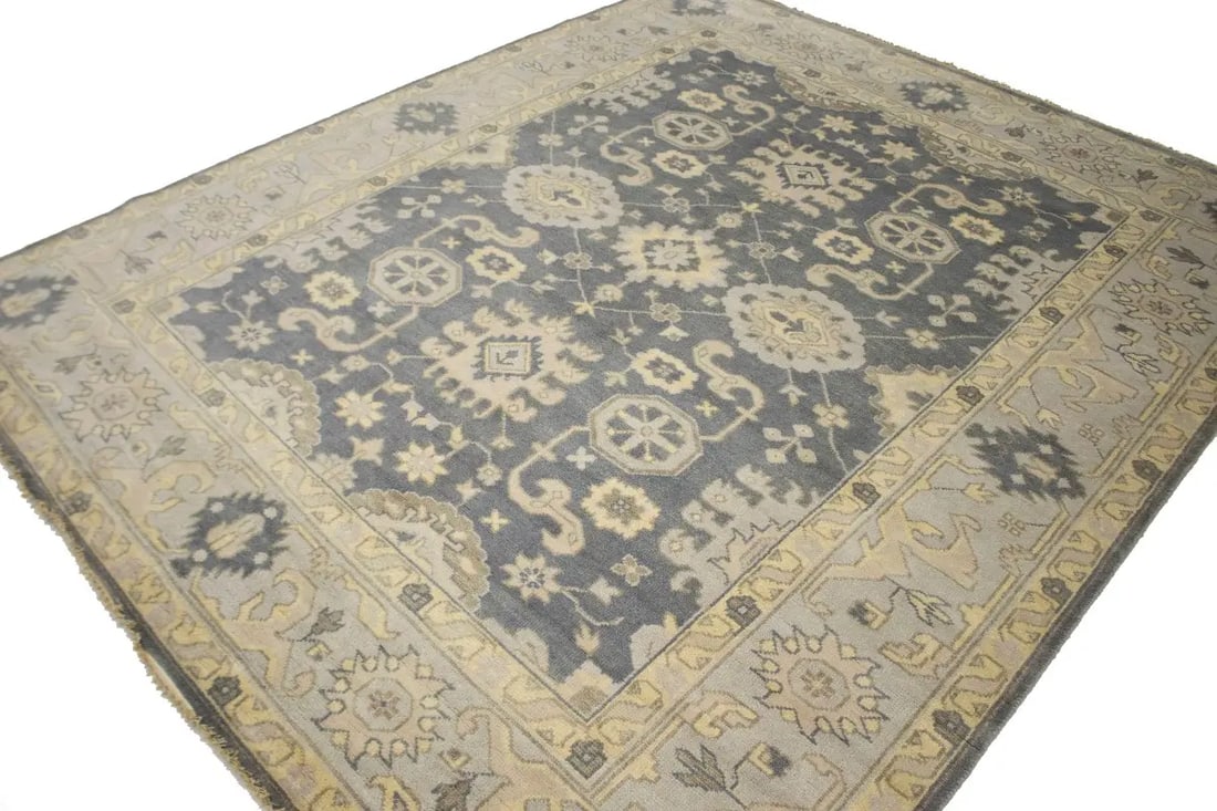 Gray Floral 8X10 Oushak Chobi Oriental Rug - 4