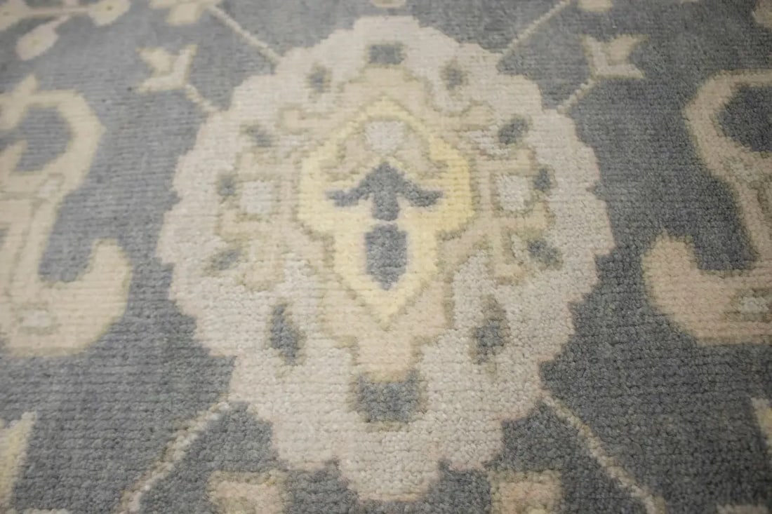 Gray Floral 8X10 Oushak Chobi Oriental Rug - 8