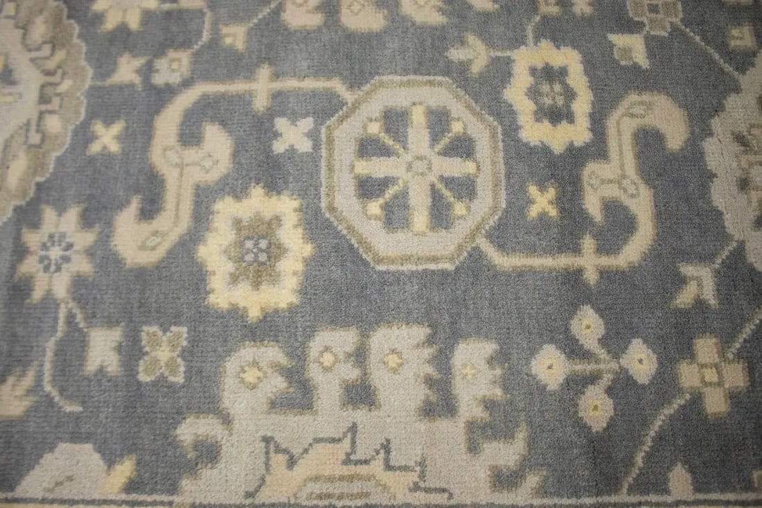 Gray Floral 8X10 Oushak Chobi Oriental Rug - 9