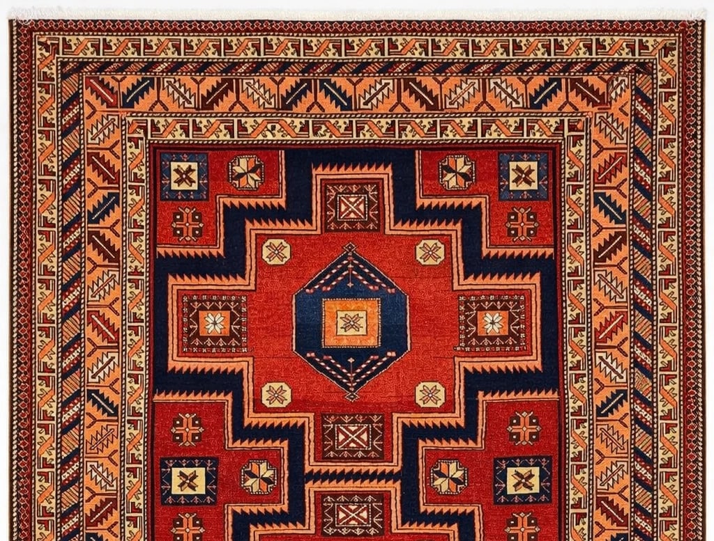 Hand Knotted Persian Tribal Wool Red Azarbaijan Oriental Area Rug 5'5" x 8'2" - 5