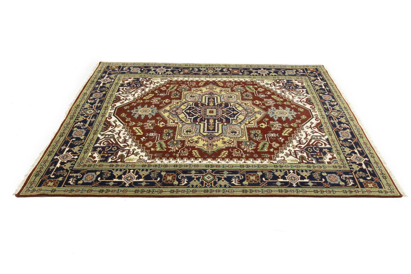 Red Geometric 8X10 Heriz Serapi Oriental Rug - 6
