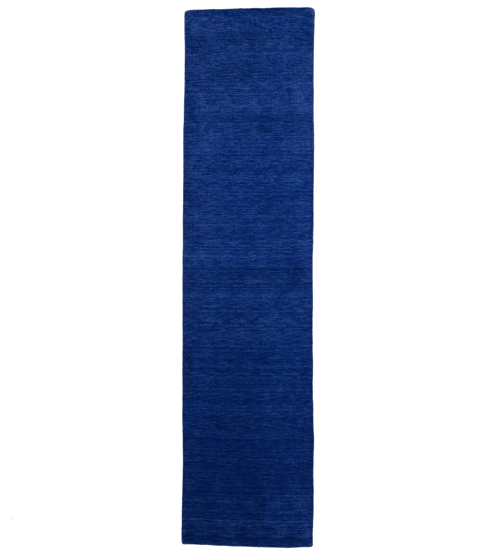 Solid Royal Blue Modern 3X12 Gabbeh Oriental Runner Rug: Title: Solid Royal Blue Modern 3X12 Gabbeh Oriental Runner Rug Description:This hand-loomed 3X12 Royal Blue Oriental Runner rug from India is characterized by a robust modern design and a rich Royal