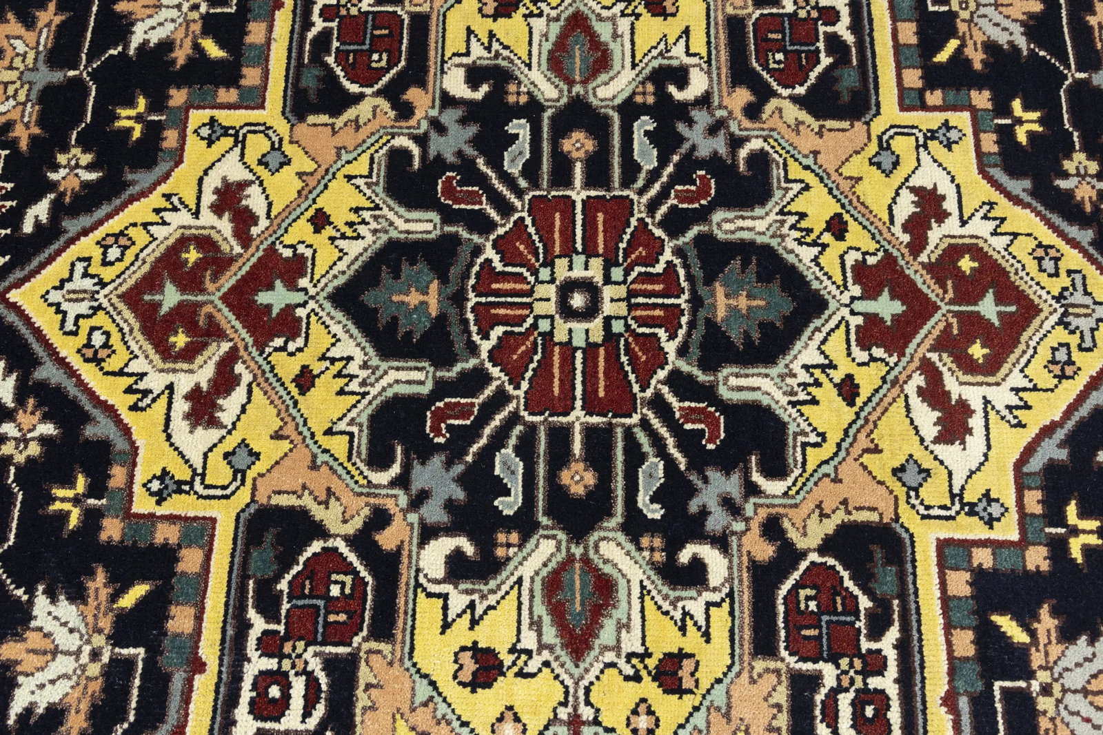 Dark Purple-navy Geometric 9X12 Heriz Serapi Oriental Rug - 10