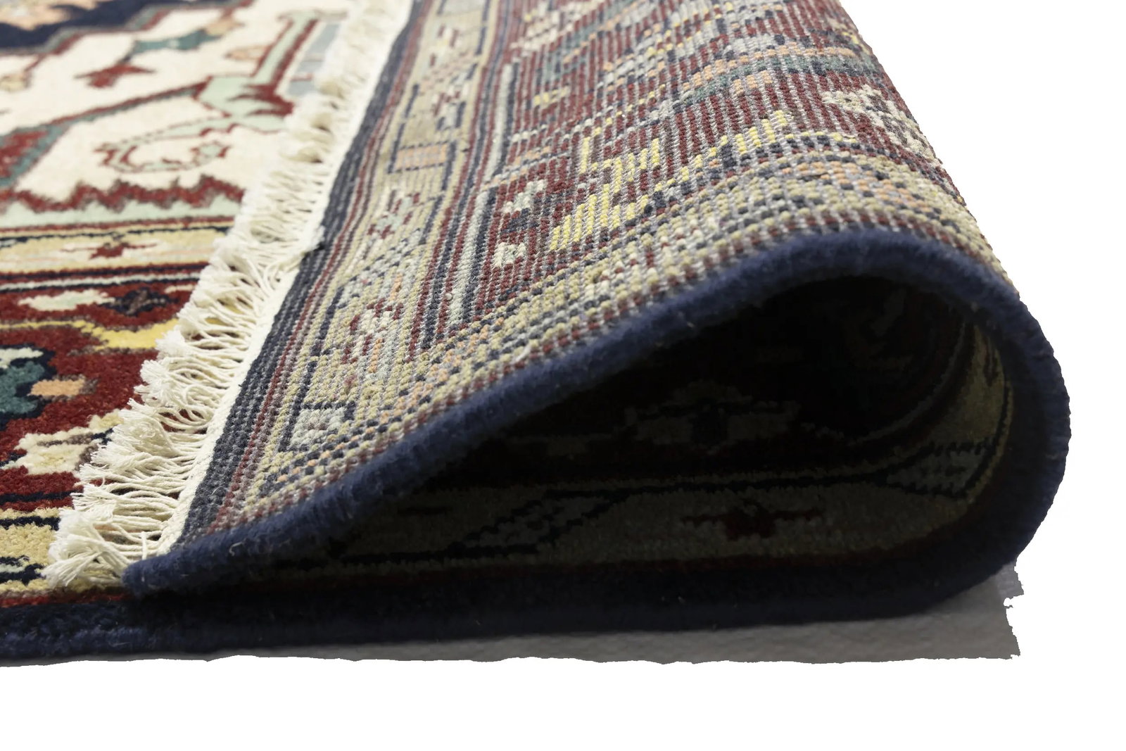 Dark Purple-navy Geometric 9X12 Heriz Serapi Oriental Rug - 17