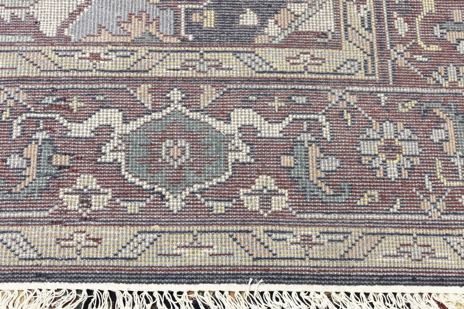 Dark Purple-navy Geometric 9X12 Heriz Serapi Oriental Rug - 20