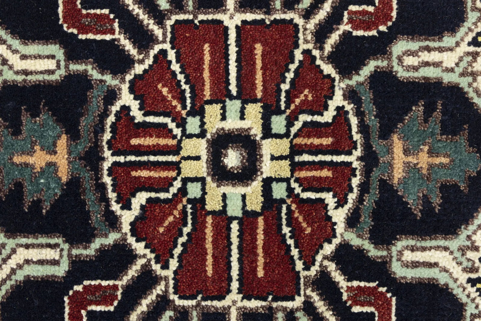 Dark Purple-navy Geometric 9X12 Heriz Serapi Oriental Rug - 9