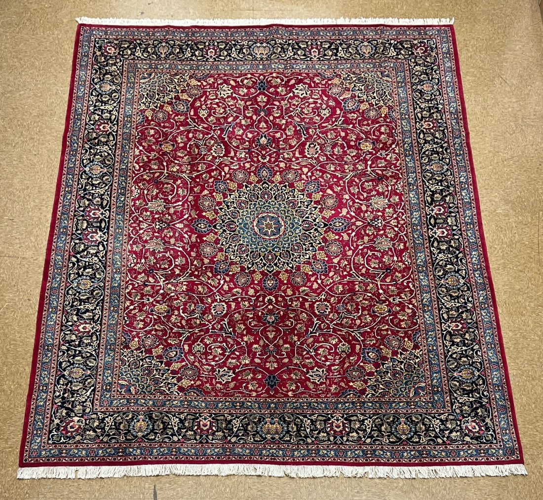 Hand Knotted Persian Kashmar Rug Magenta Red Wool 9'10" x 12'9" Area Carpet - 13
