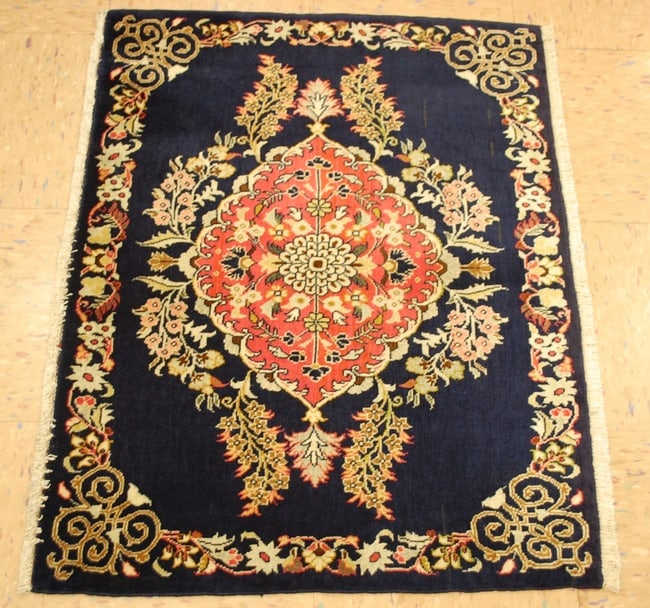 Persian KASHAN RUG 2'2" x 2'10" - 6