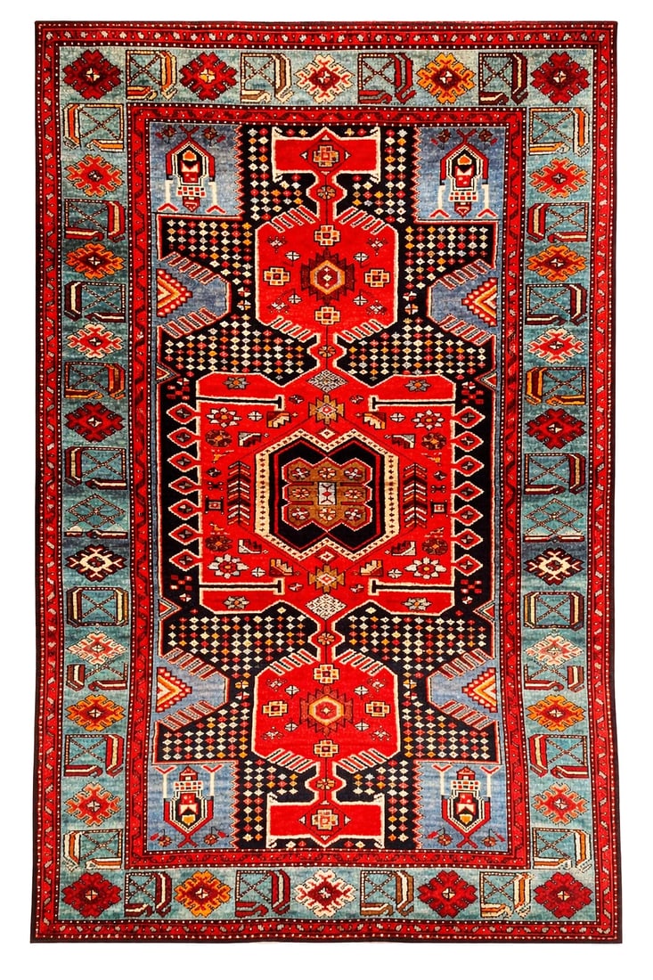Hand Knotted Persian Tarom Tribal Wool Navy Oriental Area Rug 4'9" x 7'8": Title:Hand Knotted Persian Tarom Tribal Wool Navy Oriental Area Rug 4'9" x 7'8" Description:* Rug Number: D17 * Country of Origin: Iran * Style, Design: Persian Tarom, Tribal, Geometric * Size (Ft): 4