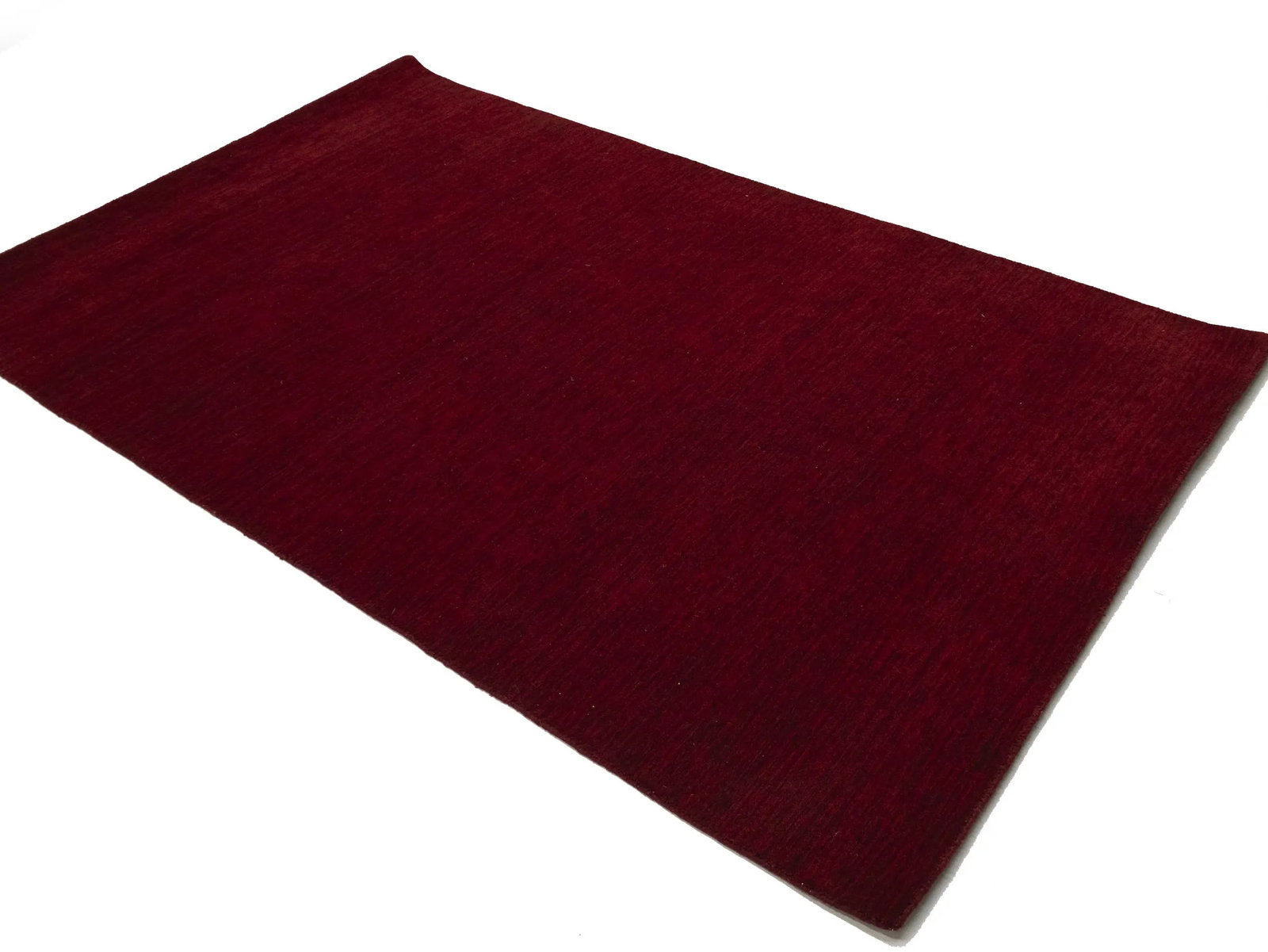 Maroon Red Modern Solid 5X8 Gabbeh Oriental Rug - 4