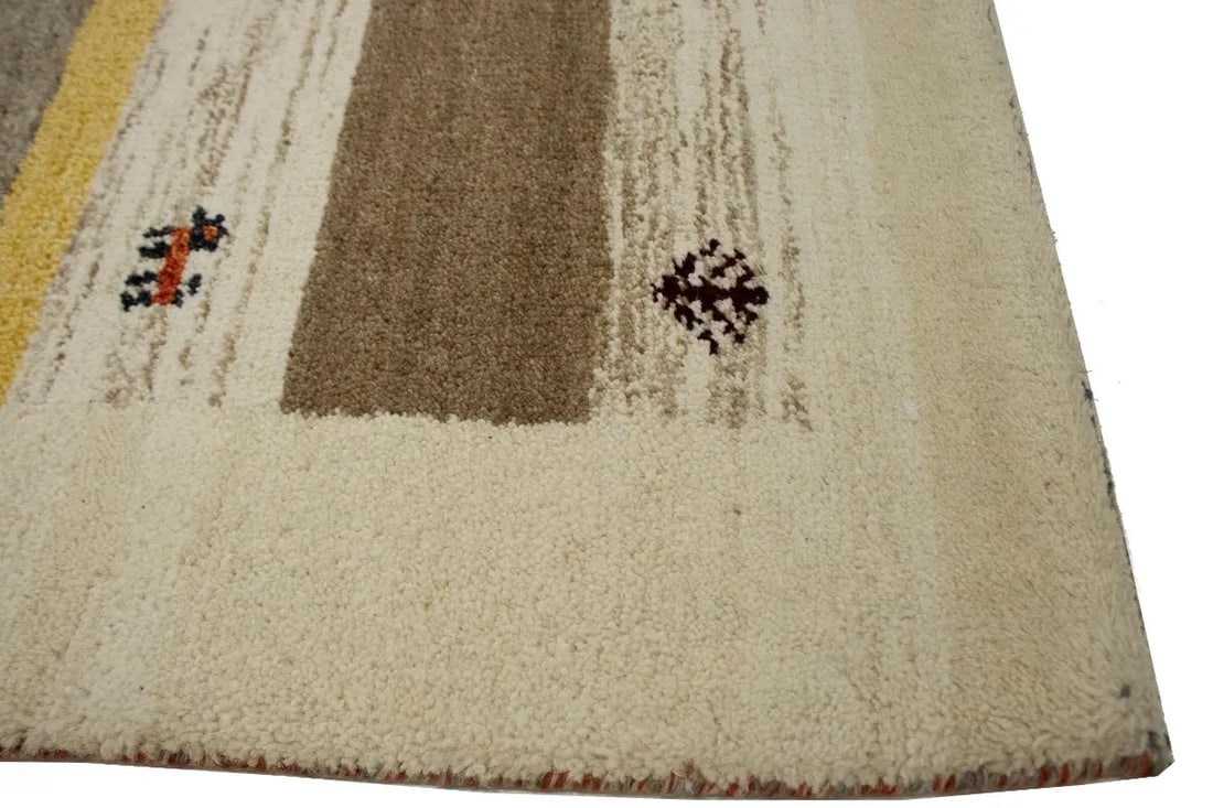 Cream Tribal 3X5 Indo-Gabbeh Oriental Rug - 11