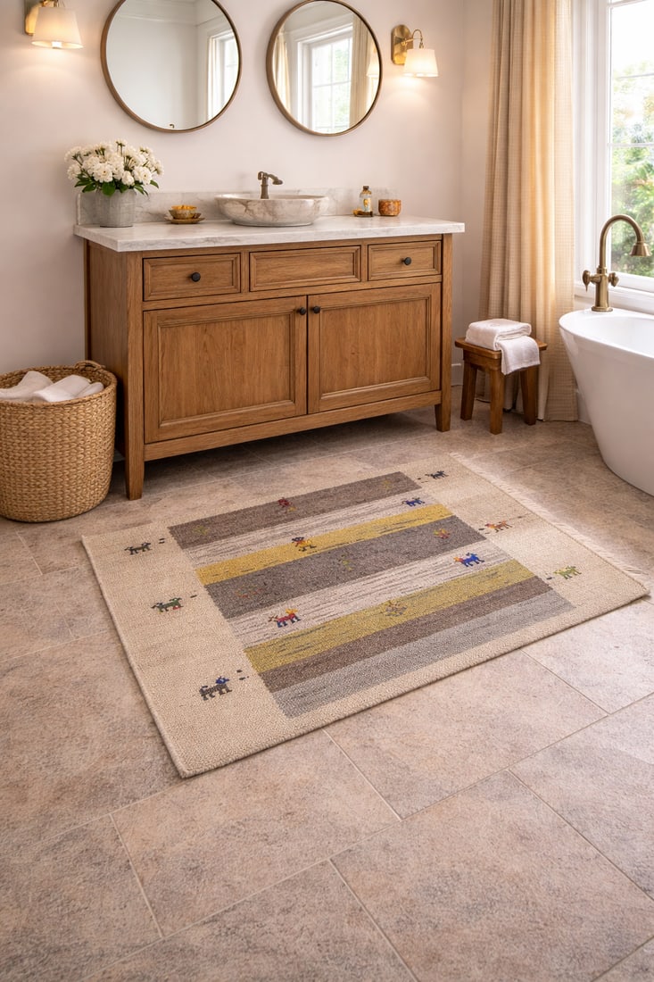 Cream Tribal 3X5 Indo-Gabbeh Oriental Rug - 2