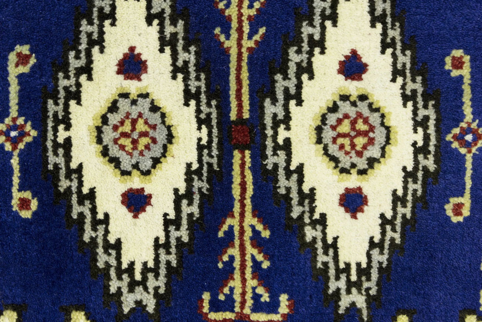 Navy Blue Geometric 3X8 Kazak Oriental Runner Rug - 9