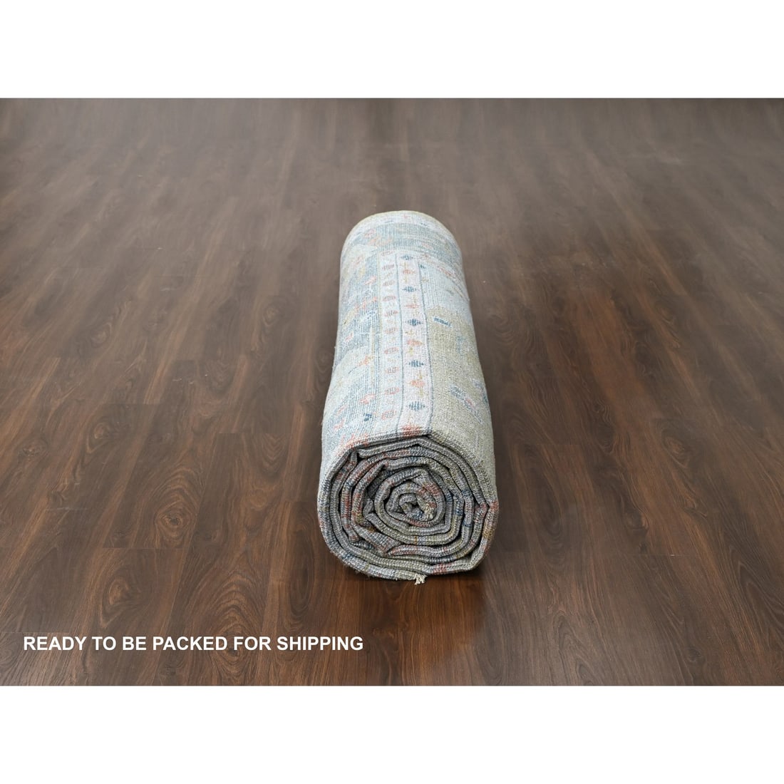 Dusty Yellow Oushak Design Supple Hand Knotted Oversized Rug - 8