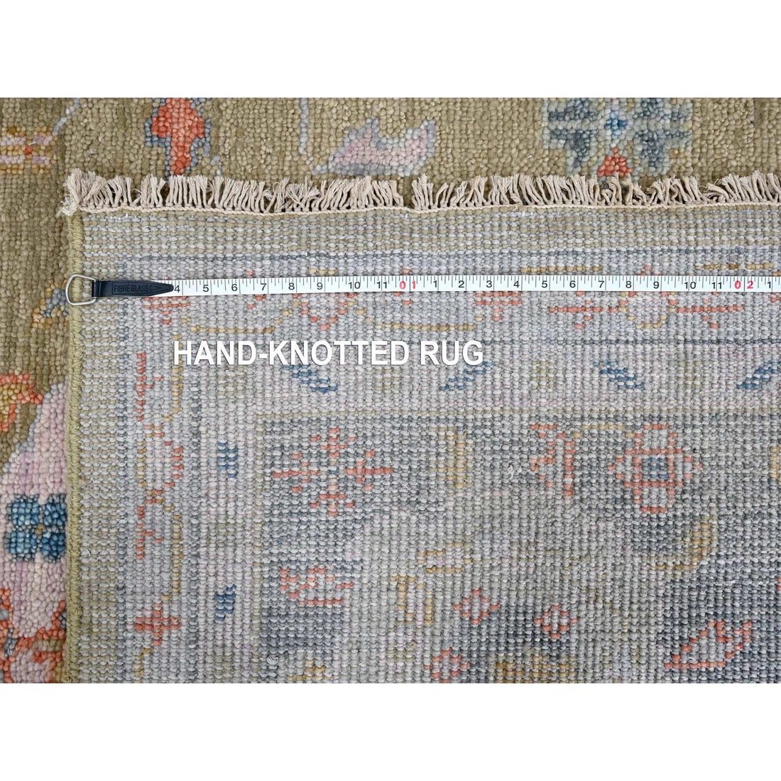 Dusty Yellow Oushak Design Supple Hand Knotted Oversized Rug - 10
