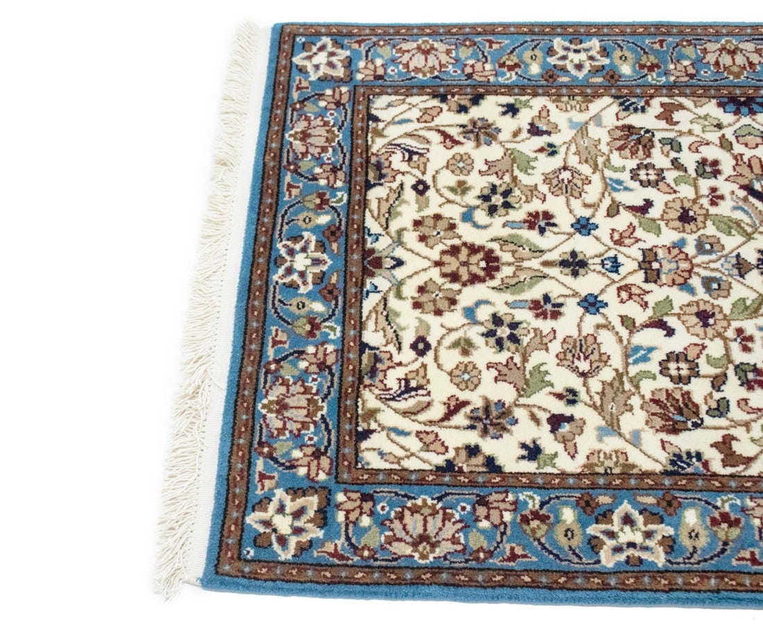Cream Floral Kirman 3X4 Oriental Rug - 10