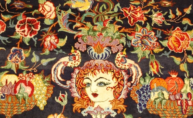 Persian KASHAN RUG 1'10" x 2'11" - 10